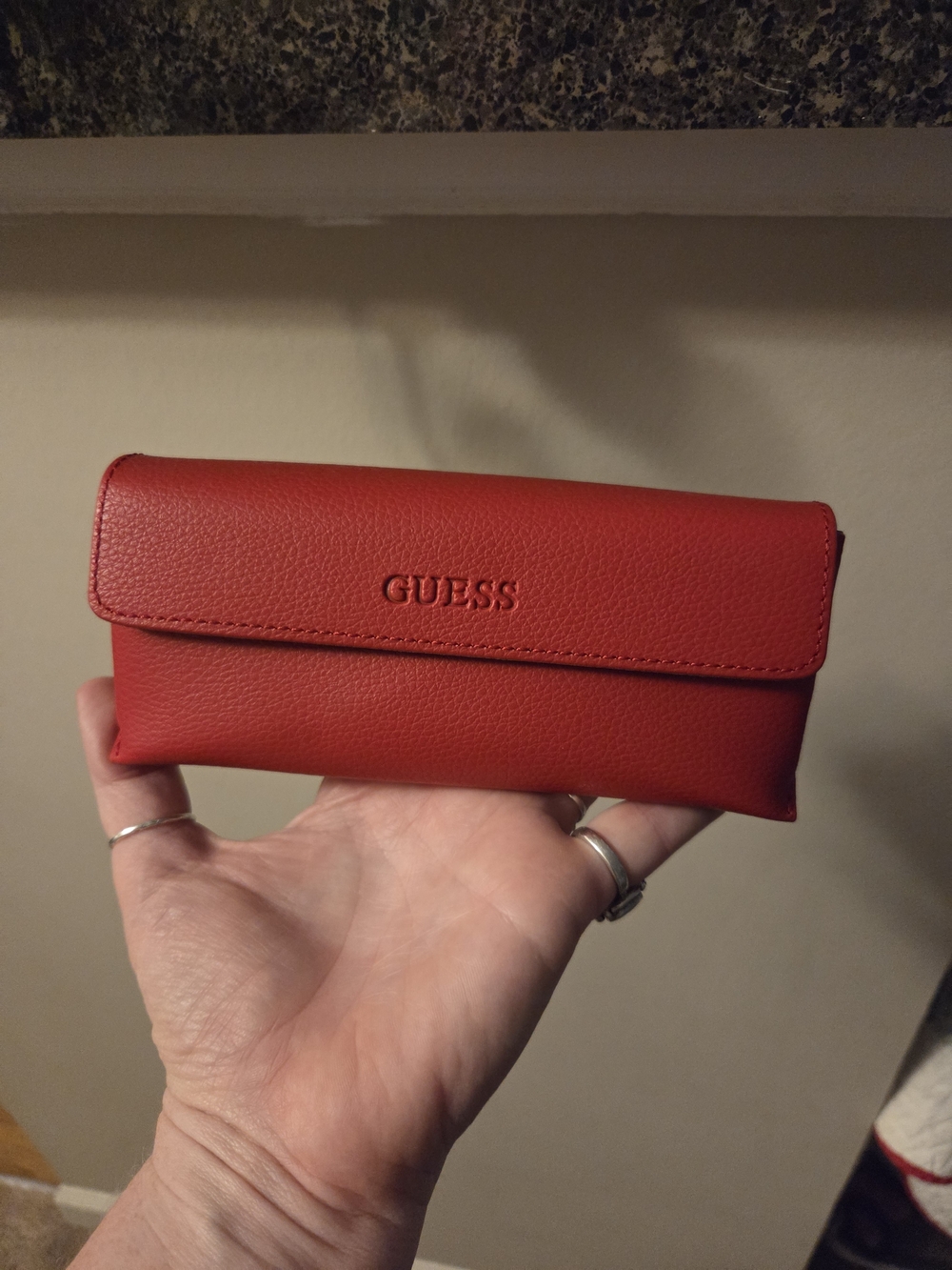 GUESS Red Leather Feel Glasses Sunglasses Case
